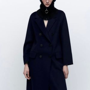 Zara navy coat M